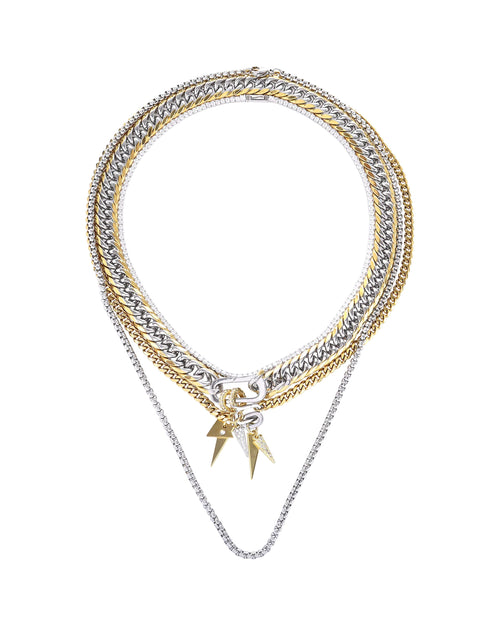 TRIANGLE LAYERED NECKLACE SET