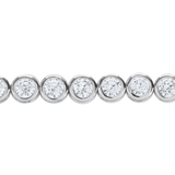 BUBBLE TENNIS BRACELET which is classic Tennis Bracelet featuring a row of 3mm Moissanite round diamonds set in a silver band
