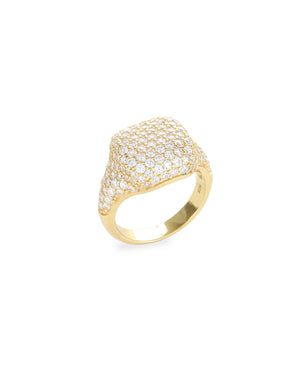 HONEYCOMB PINKY PAVE RING