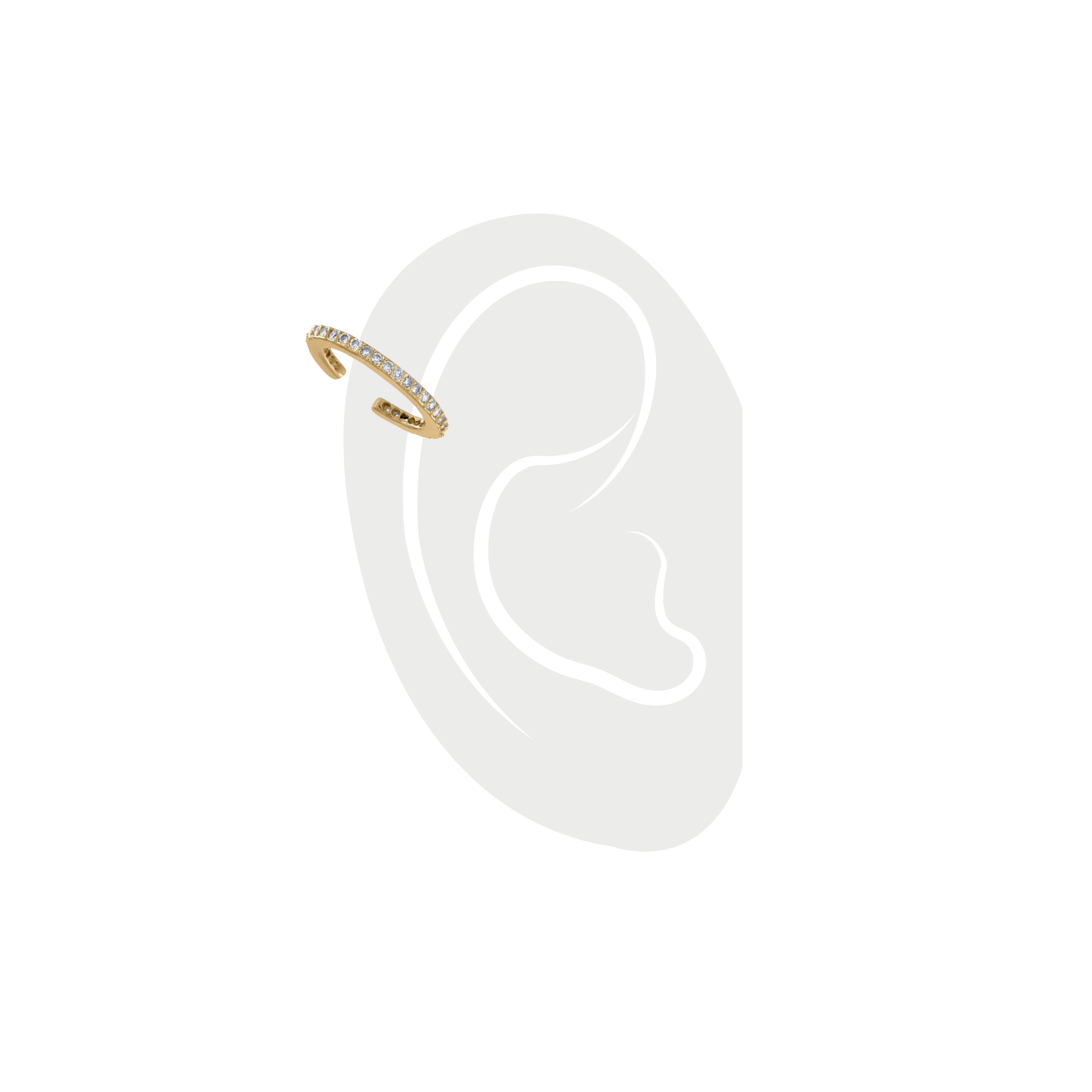 Clear Ear Cuff gold with Cubic Zirconia around it. ||| GOLD