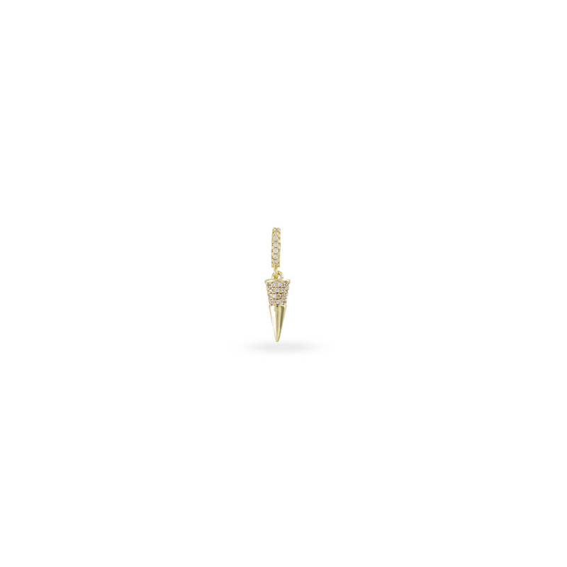 The JUST CLICK PAVE SPIKE CHARM which is made of Sterling silver 18k gold plated encrusted zirconia spike pave charm.