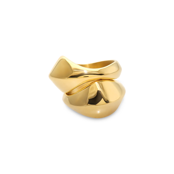 Gold CHUNKY DOME RING SET featuring two bold, sculptural rings with a modern, high-shine finish for a statement look. ||| GOLD