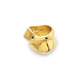  Gold CHUNKY DOME RING SET featuring two bold, sculptural rings with a modern, high-shine finish for a statement look. ||| GOLD