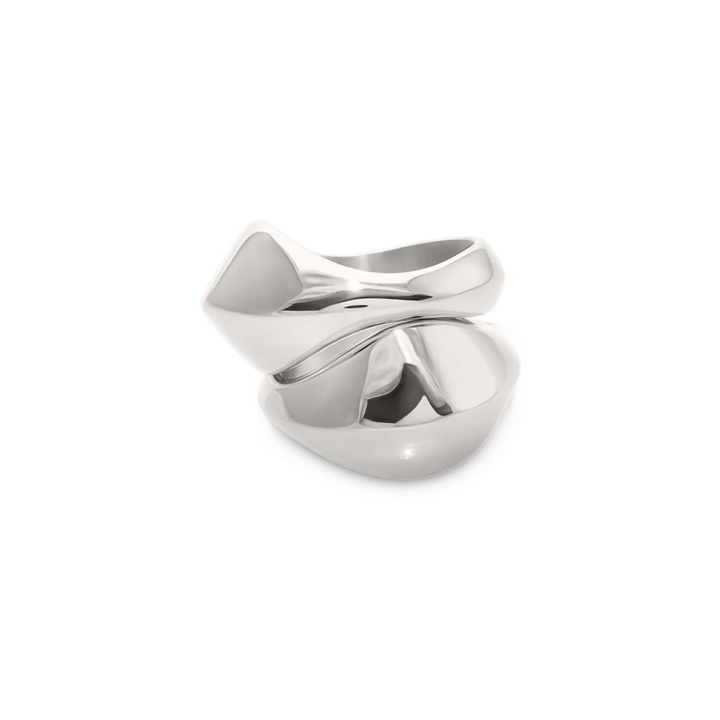 Silver CHUNKY DOME RING SET featuring two bold, sculptural rings with a modern, high-shine finish for a statement look. ||| SILVER