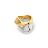 Gold and silver CHUNKY DOME RING SET featuring two bold, sculptural rings with a modern, high-shine finish for a statement look. ||| MIX