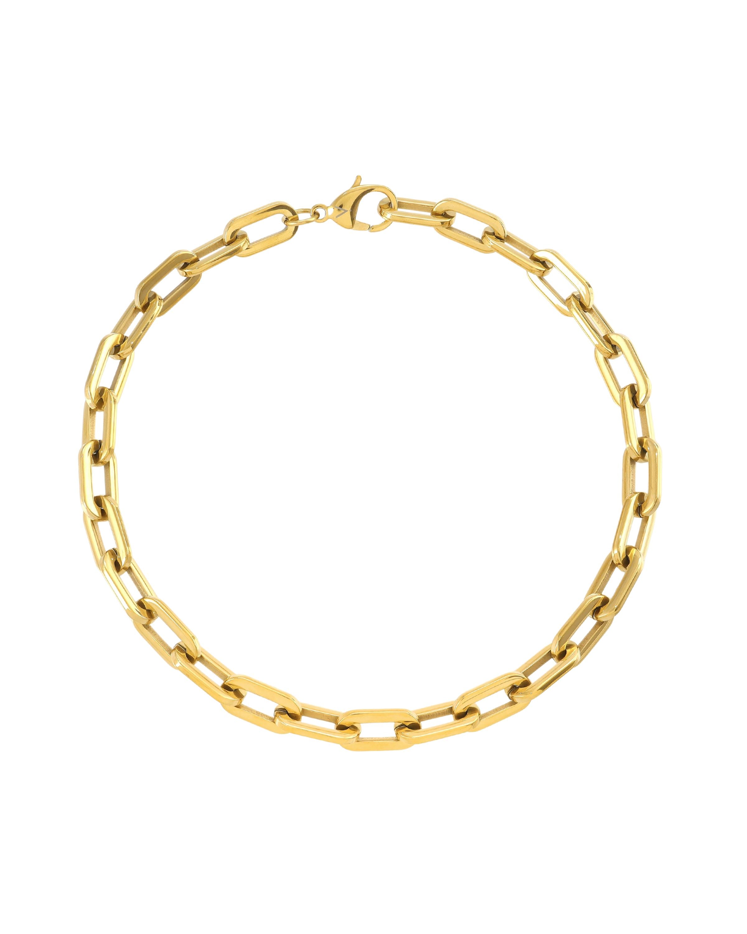 The PUERTO CHAIN NECKLACE in 
 gold which is a minimalist necklace made of gold chains. ||| GOLD