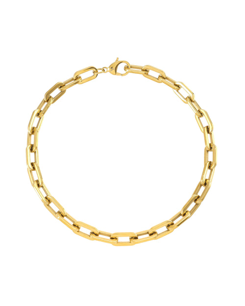 The PUERTO CHAIN NECKLACE in 
 gold which is a minimalist necklace made of gold chains. ||| GOLD