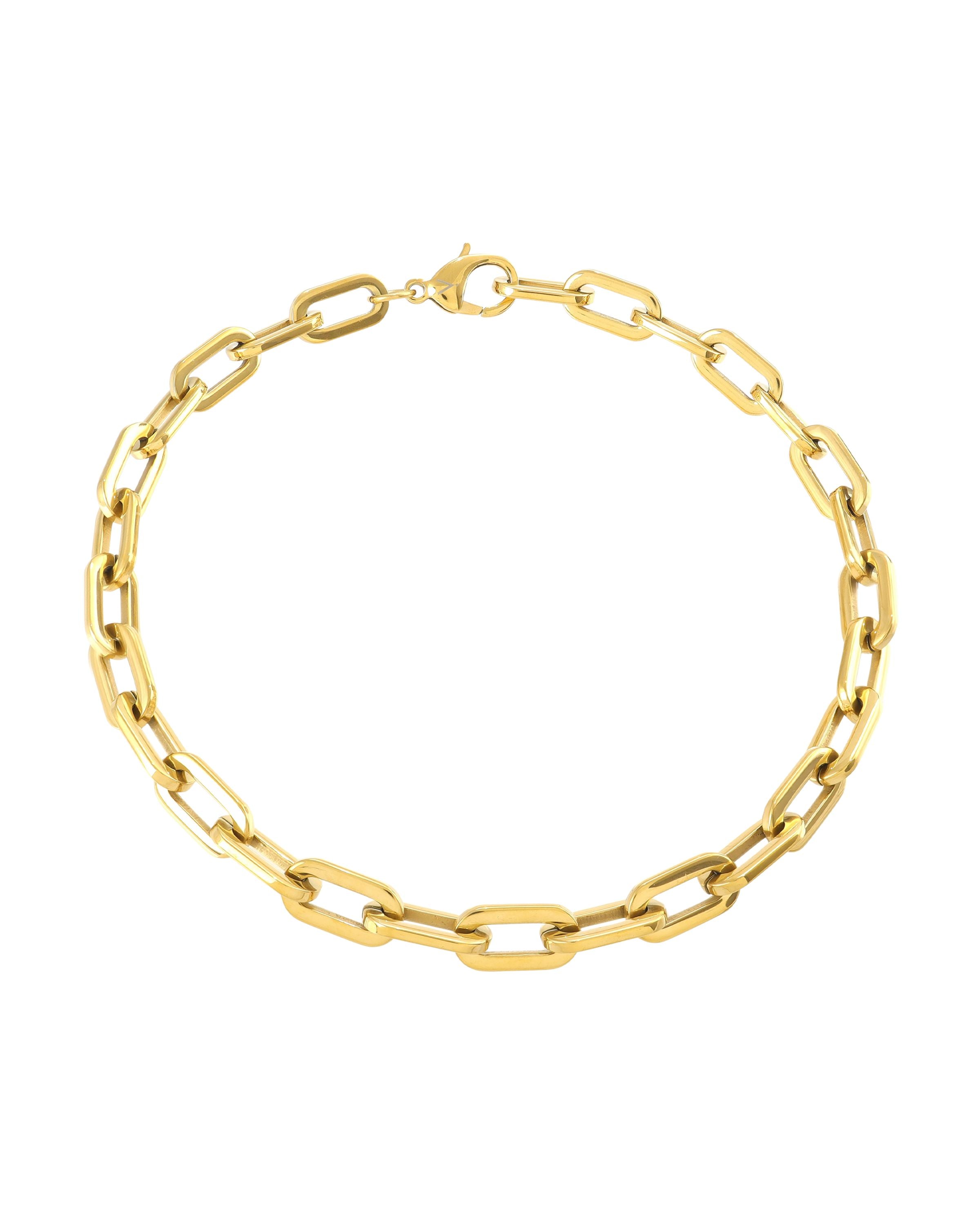 The PUERTO CHAIN NECKLACE in 
 gold which is a minimalist necklace made of gold chains. ||| GOLD