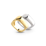 Gold and silver HIGH PEAK RING SET featuring two bold, sculptural rings with a modern, chunky design and high-shine finish.