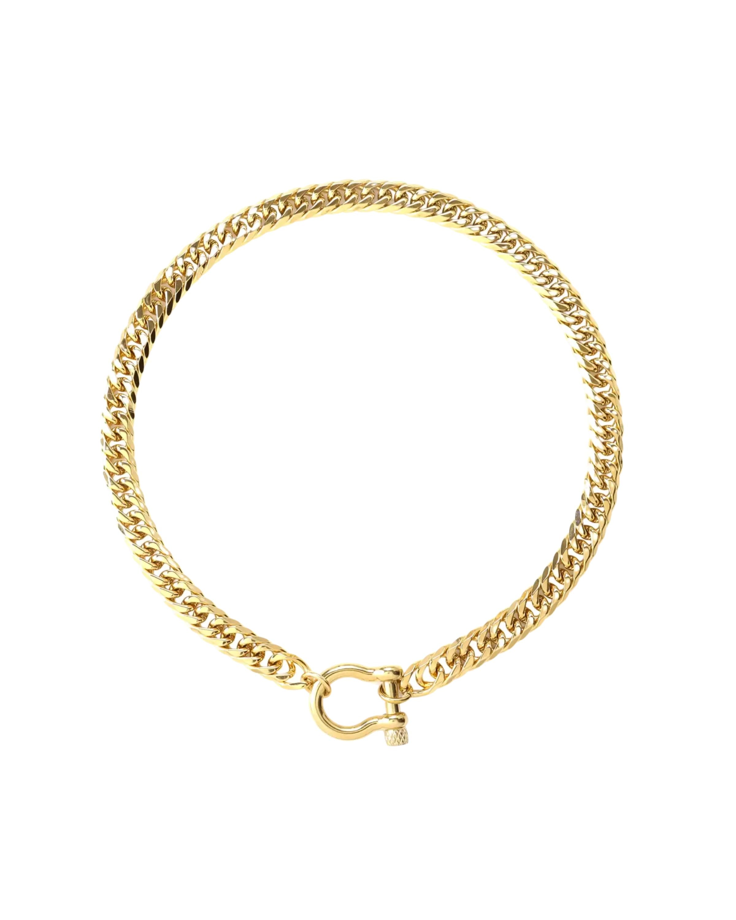 The Herradura Tropicana, a bold gold-tone necklace with a sleek chain design and signature Herradura clasp, perfect for any statement look. ||| GOLD