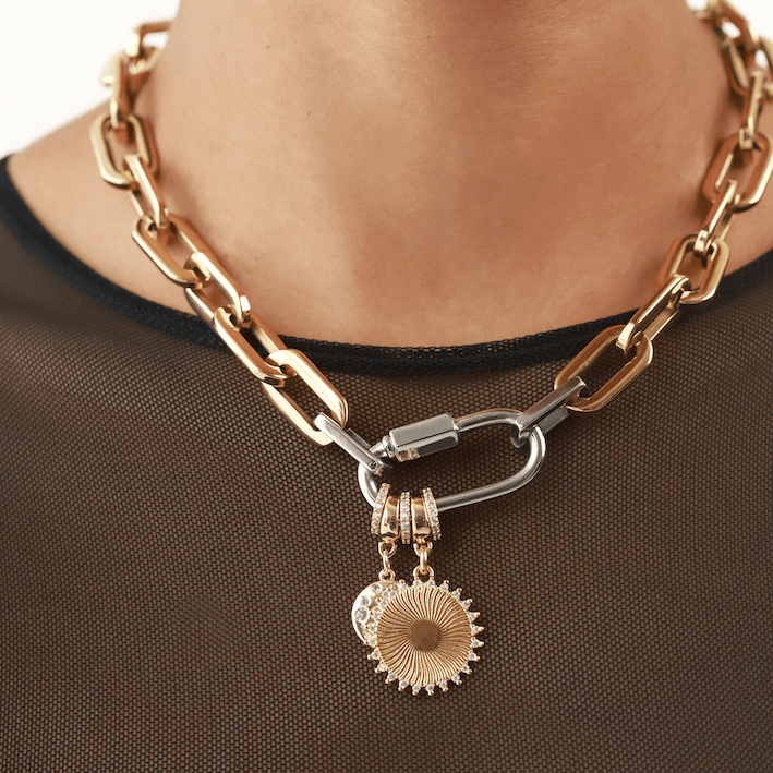 Gold Oval Link Carabiner Necklace– Artizan Joyeria Gold Oval Link Carabiner Necklace– Artizan Joyeria