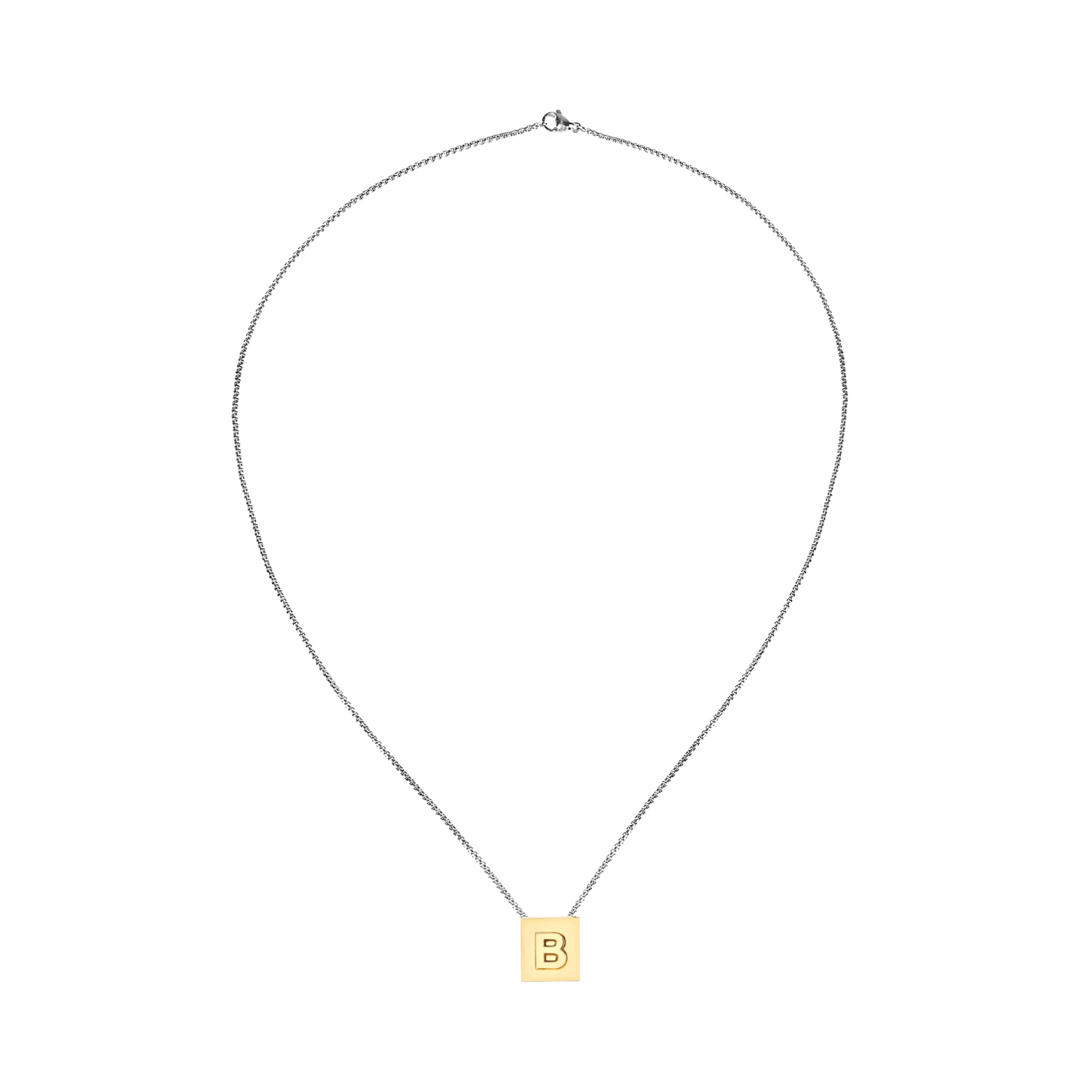Square Gold Disc CZ Initial Necklace-Chelsea Handler – Be Monogrammed
