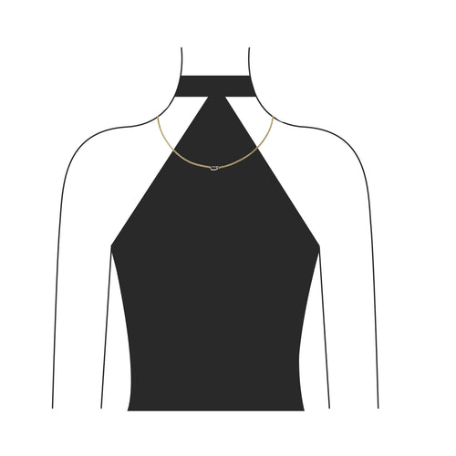 Artizan Joyeria's minimalist two-tone chain necklace featuring a gold chain with a silver clasp in the center