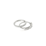 The Eternity Ring Set, a two-piece silver ring set featuring two bands of sparkling diamond-like stones in various shapes.