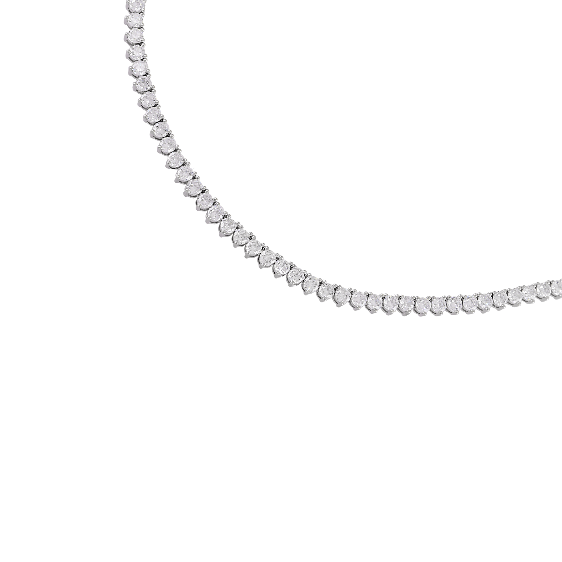 4 carat TW Dainty Four Prong Tennis Necklace | Lauren B Jewelry