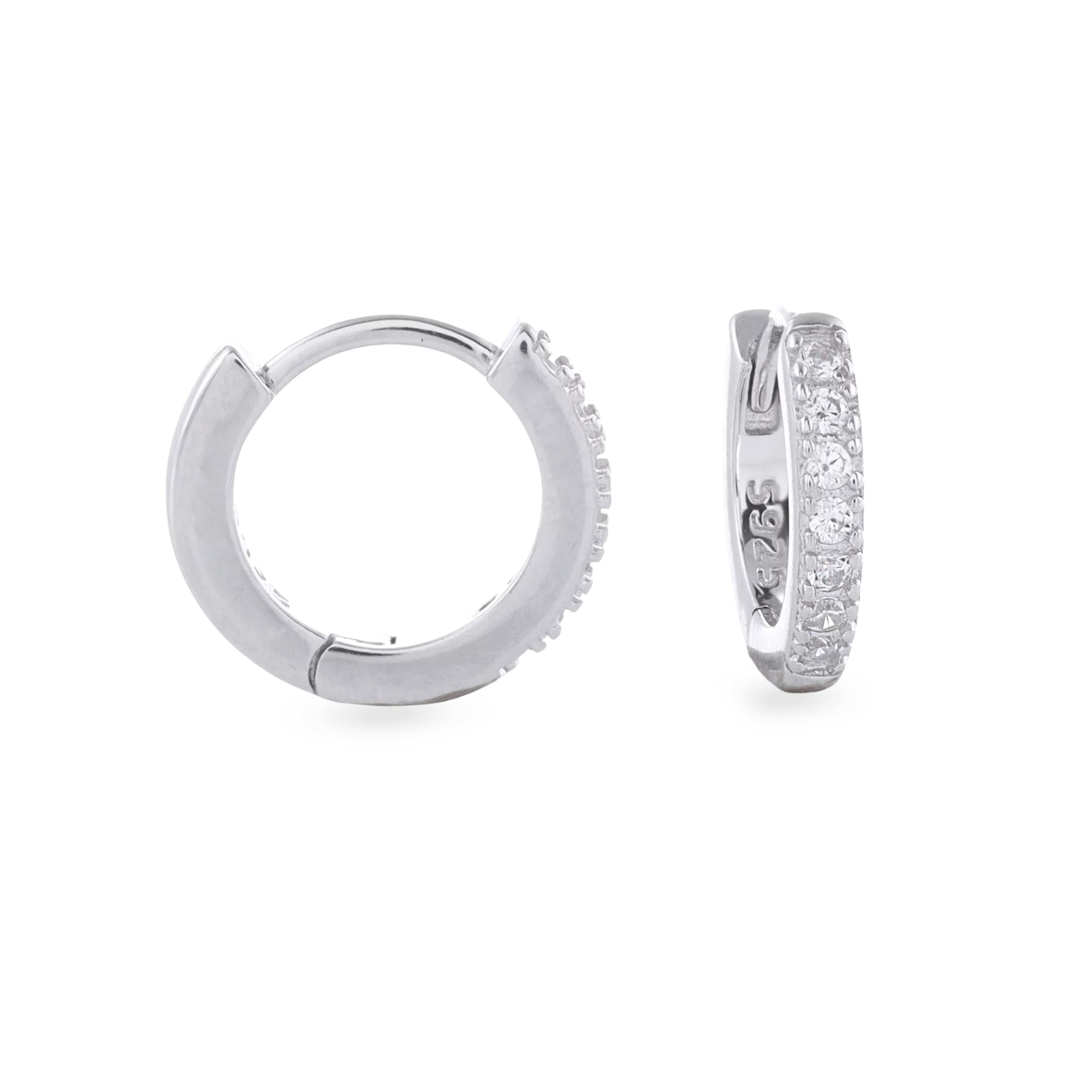 2Ct Round Cut Simulated Diamond Fllowe Women's Huggie Hoop Earrings In 14k White Gold Plated 2Ct Round Cut Simulated Diamond Fllowe Women's Huggie Hoop Earrings In 14k White Gold Plated