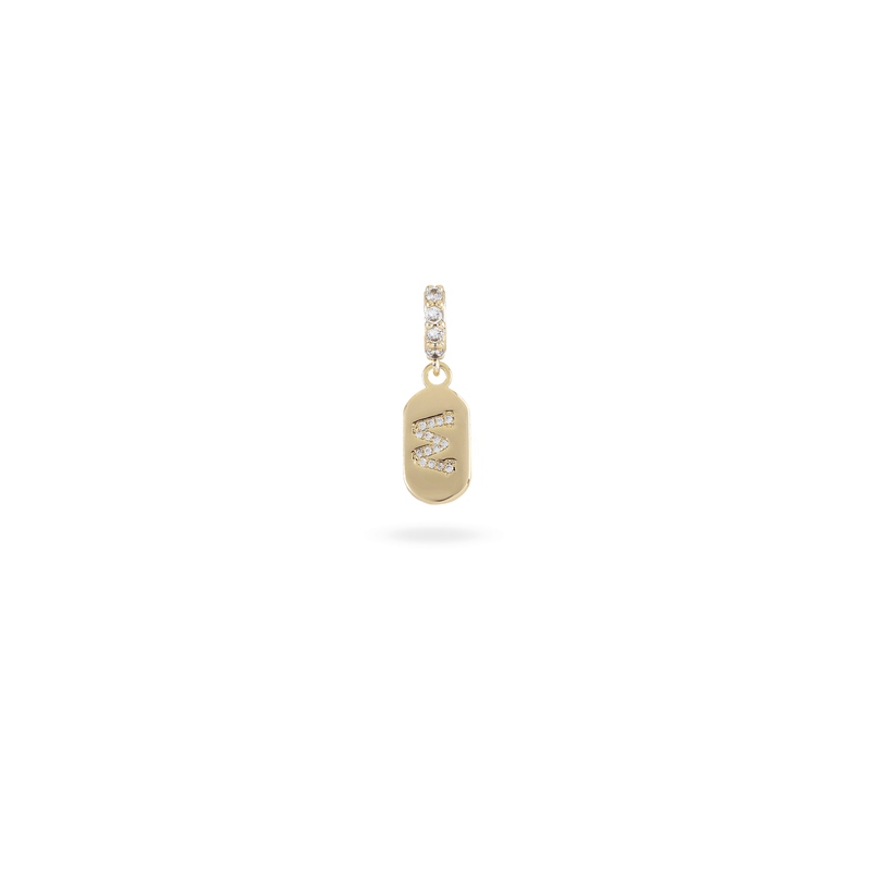 The LETTER JUST CLICK CHARM which is made of gold filled encrusted zirconia letter "W" initial.