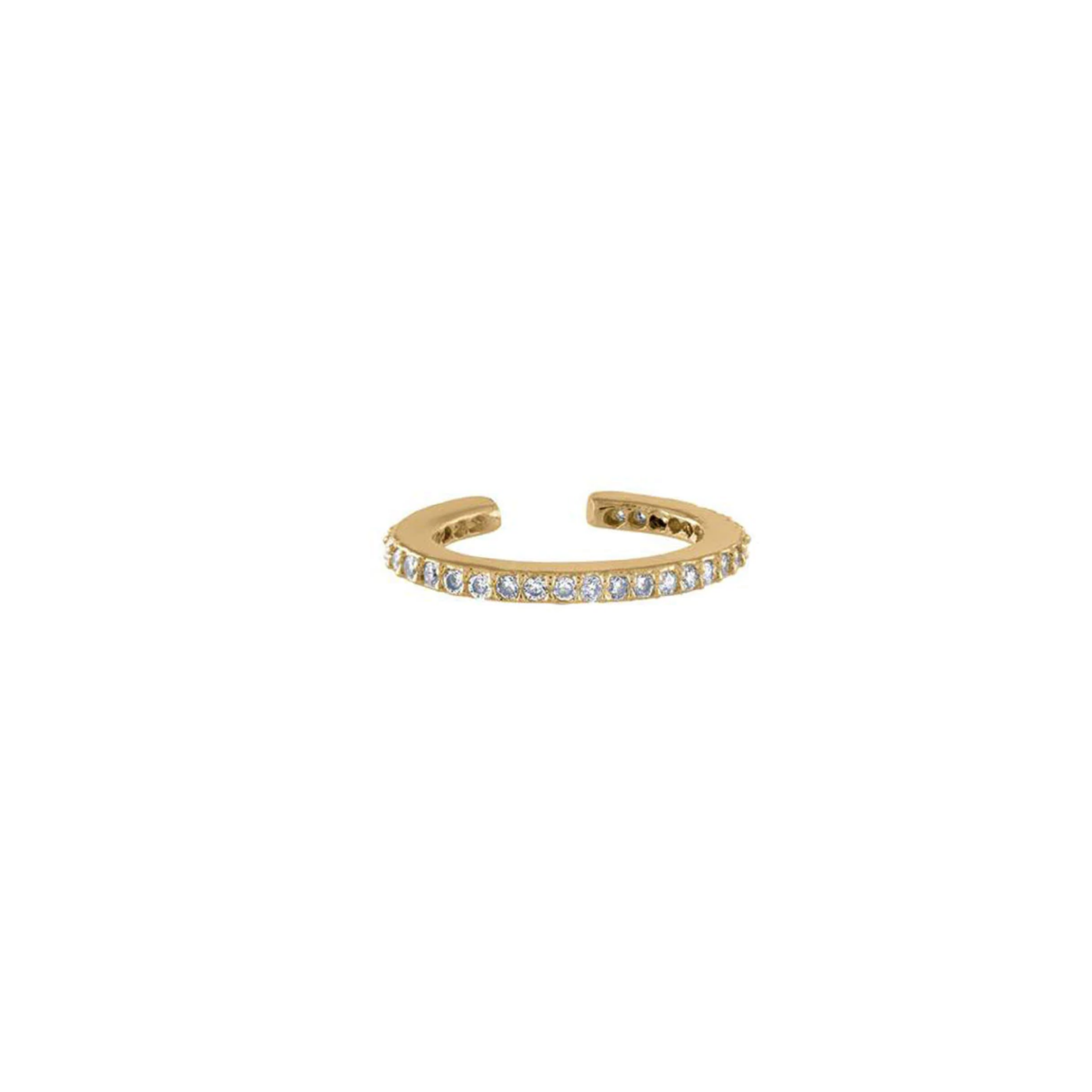 Clear Ear Cuff gold with Cubic Zirconia around it. ||| GOLD