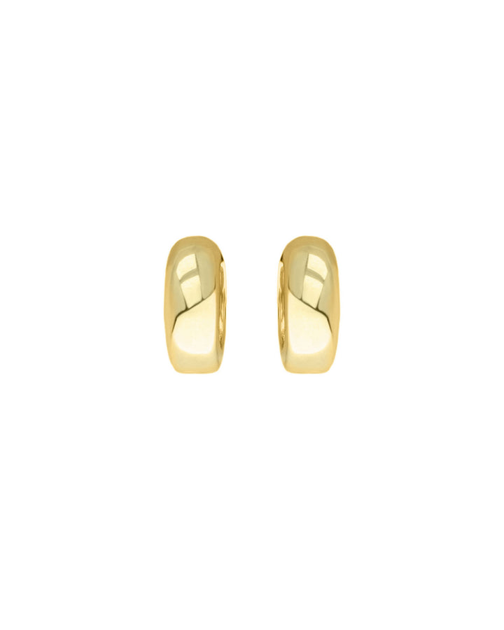 The VULCANO HUGGIES which is made of 18K gold plated 925 sterling silver with a 10mm outer diameter size.