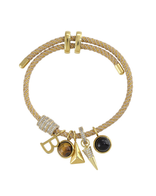 LETTER CORD CHARM BRACELET