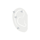 A set of 4 Crown Piercings, which is single-piece silver earring, feature a regal arrangement of marquise-cut stones forming a crown-like design.