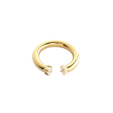Crowned Thumb Ring in gold with a sleek, bold design and subtle stone details.||| GOLD