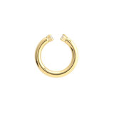 Crowned Thumb Ring in gold with a sleek, bold design and subtle stone details. ||| GOLD