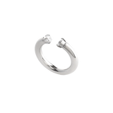 Crowned Thumb Ring in silver with a sleek, bold design and subtle stone details. ||| SILVER
