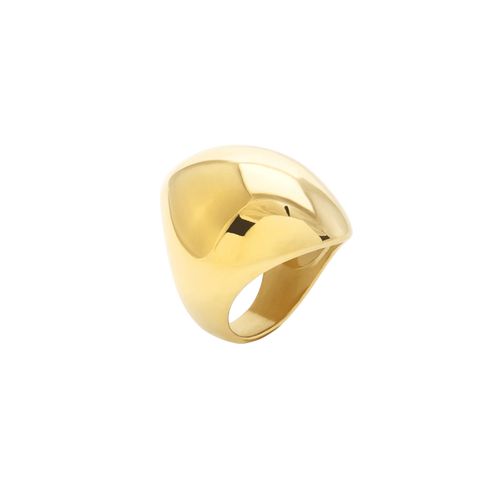 Gold FIERCE RING featuring a bold, sculptural design with a high-shine finish, making a powerful statement piece. ||| GOLD