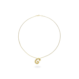 The BALLOON LETTER NECKLACE, a delicate gold necklace featuring a playful, balloon-shaped letter "G" pendant.||| G/GOLD