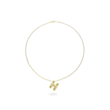 The BALLOON LETTER NECKLACE, a delicate gold necklace featuring a playful, balloon-shaped letter "H" pendant.||| H/GOLD