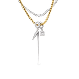 The Herradura Signature Spiga Tennis Set, a luxurious layered necklace featuring mixed-metal chains, a tennis necklace, and signature charm details.