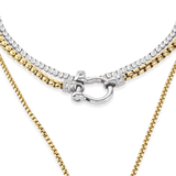 The Herradura Signature Spiga Tennis Set, a luxurious layered necklace featuring mixed-metal chains, a tennis necklace, and signature charm details.