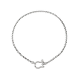 The Herradura Signature Silver, which is a single silver chain necklace featuring a bold front clasp shaped like a horseshoe. ||| SILVER