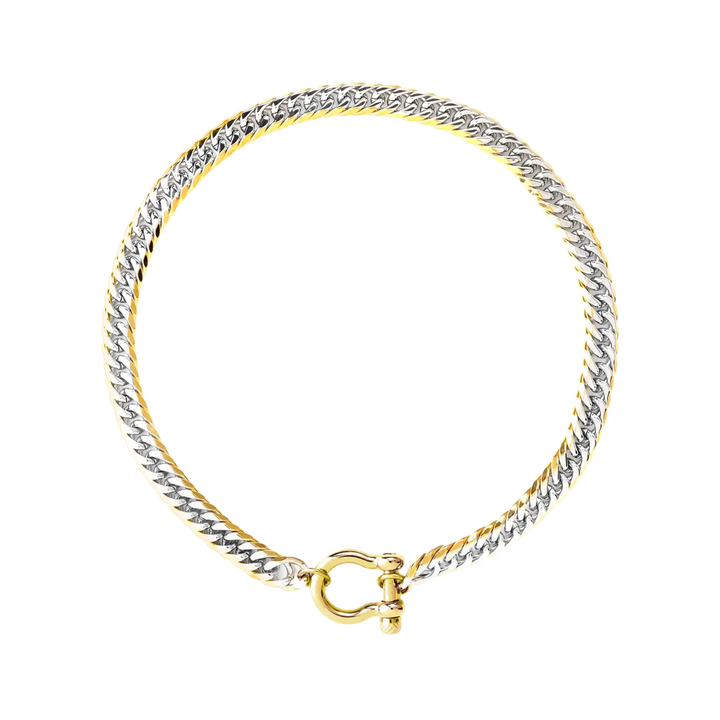 The Herradura Tropicana, a bold two-tone necklace with a sleek chain design and signature Herradura clasp, perfect for any statement look. ||| MIX