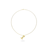 The BALLOON LETTER NECKLACE, a delicate gold necklace featuring a playful, balloon-shaped letter "I" pendant.||| I/GOLD