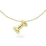The BALLOON LETTER NECKLACE, a delicate gold necklace featuring a playful, balloon-shaped letter "I" pendant.||| I/GOLD