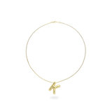 The BALLOON LETTER NECKLACE, a delicate gold necklace featuring a playful, balloon-shaped letter "K" pendant.||| K/GOLD