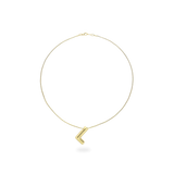 The BALLOON LETTER NECKLACE, a delicate gold necklace featuring a playful, balloon-shaped letter "L" pendant.||| L/GOLD