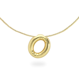 The BALLOON LETTER NECKLACE, a delicate gold necklace featuring a playful, balloon-shaped letter "O" pendant.||| O/GOLD