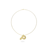 The BALLOON LETTER NECKLACE, a delicate gold necklace featuring a playful, balloon-shaped letter "P" pendant.||| P/GOLD