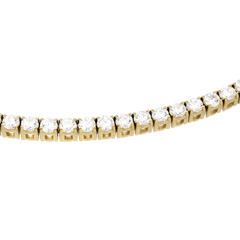 Close-up of a single ROUND CUT RIVIERE TENNIS NECKLACE featuring round-cut white stones in a four-prong setting.