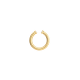 Twirl Thumb Ring in gold with a textured, spiral design and subtle stone accents. ||| GOLD