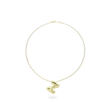 The BALLOON LETTER NECKLACE, a delicate gold necklace featuring a playful, balloon-shaped letter "Z" pendant.||| Z/GOLD