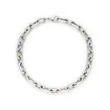 The PUERTO CHAIN NECKLACE in 
 silver which is a minimalist necklace made of silver chains. ||| SILVER