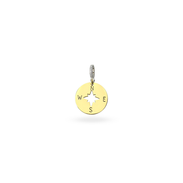 The Compass Clip on charm which is made of Stainless steel 18k gold plated compass charm.