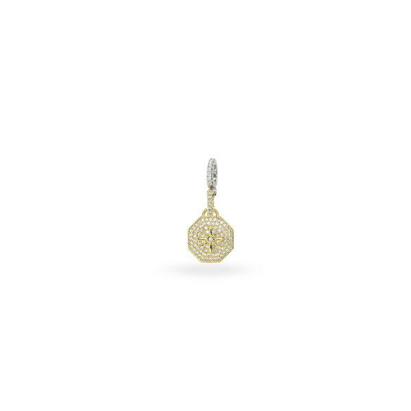 The NORTH CLIP ON CHARM which is made of Pave Clip on Stainless steel 18k gold plated Zirconia north star charm.