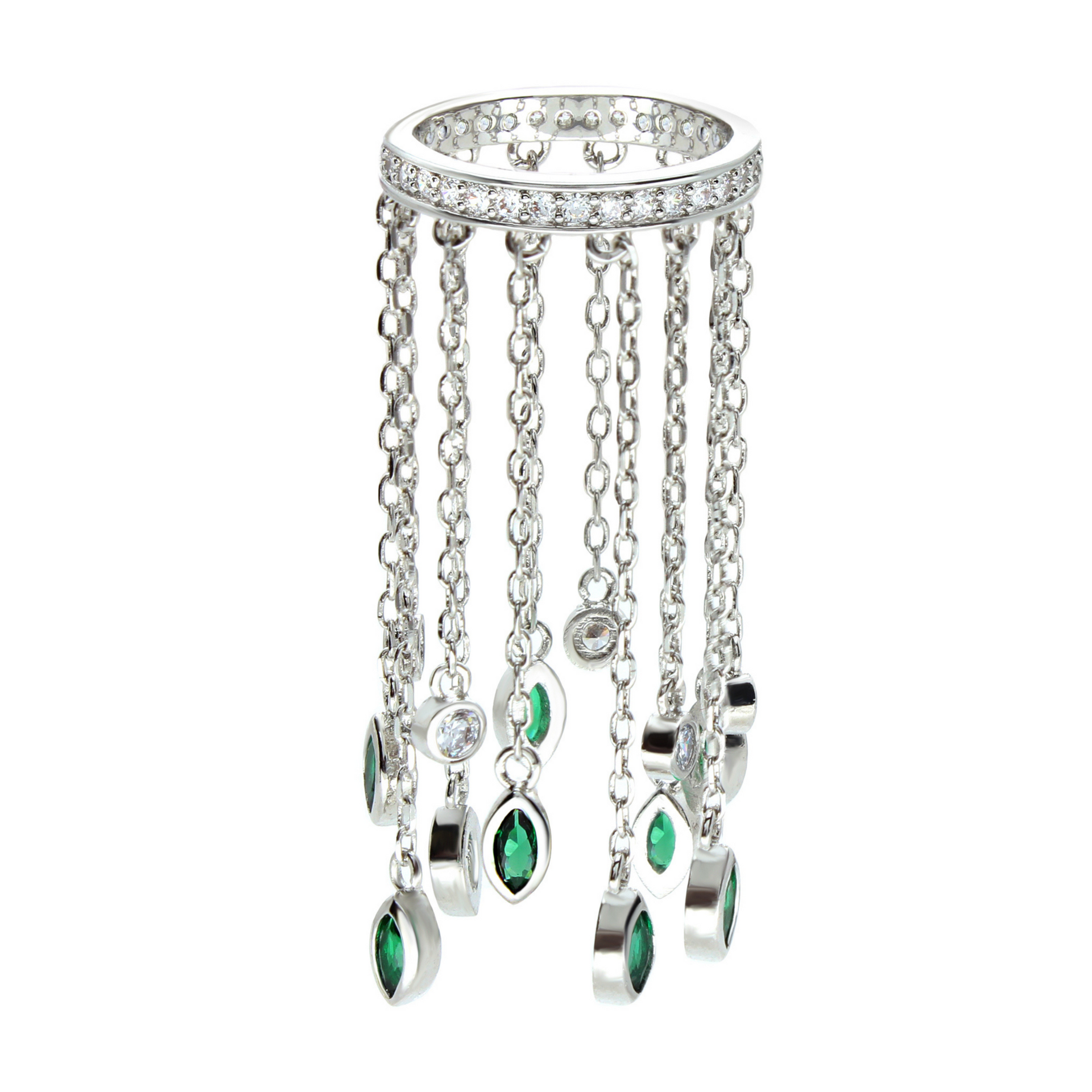 MAYU リングチャーム ring charm パール&エメラルド EMERALD WATERFALL RING– Artizan Joyeria