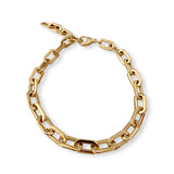 The PUERTO CHAIN NECKLACE in 
 gold which is a minimalist necklace made of gold chains. ||| GOLD