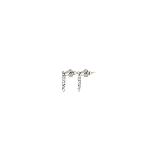 The BAMBOO mini earrings which is made of 925 Sterling Silver with a 9.5 mm long sterling silver and encrusted zirconia.